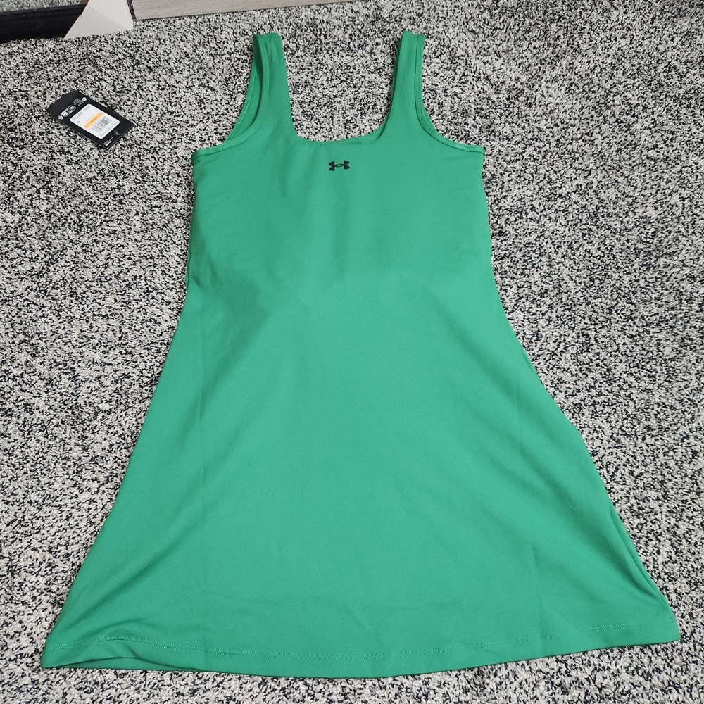 Under Armour Motion Athletic Dress Built-In Bra &Shorts Pocket Size S Green Nwt - Picture 12 of 16